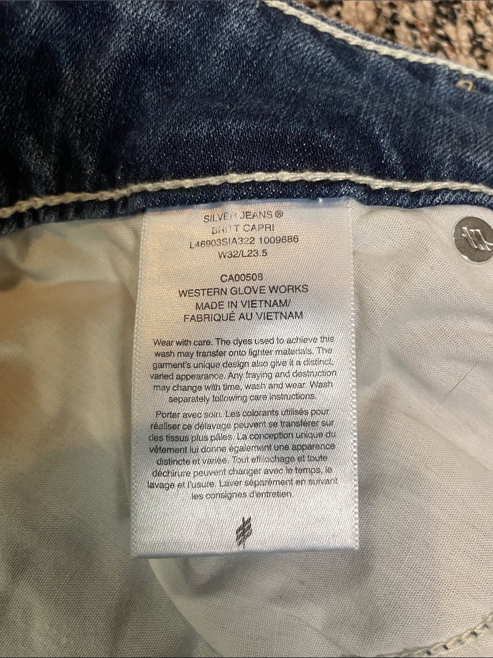 Silver Jeans Britt Capri Straight-Leg Cut Off Ankle Blue Jeans Size 32 | EUC - Picture 7 of 8